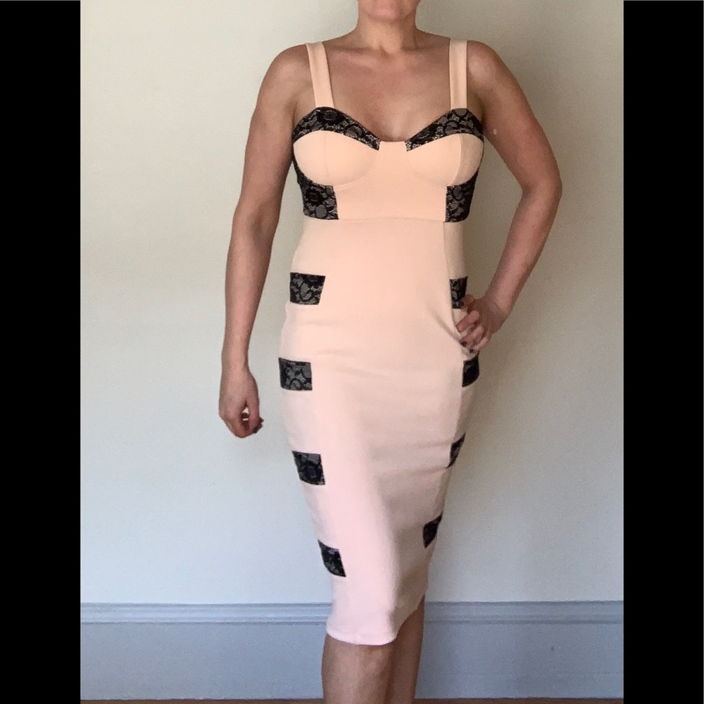 Blush Pink bodycon party dress
